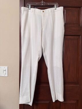 Ralph Lauren Purple Label Men’s White Linen Dress Pants